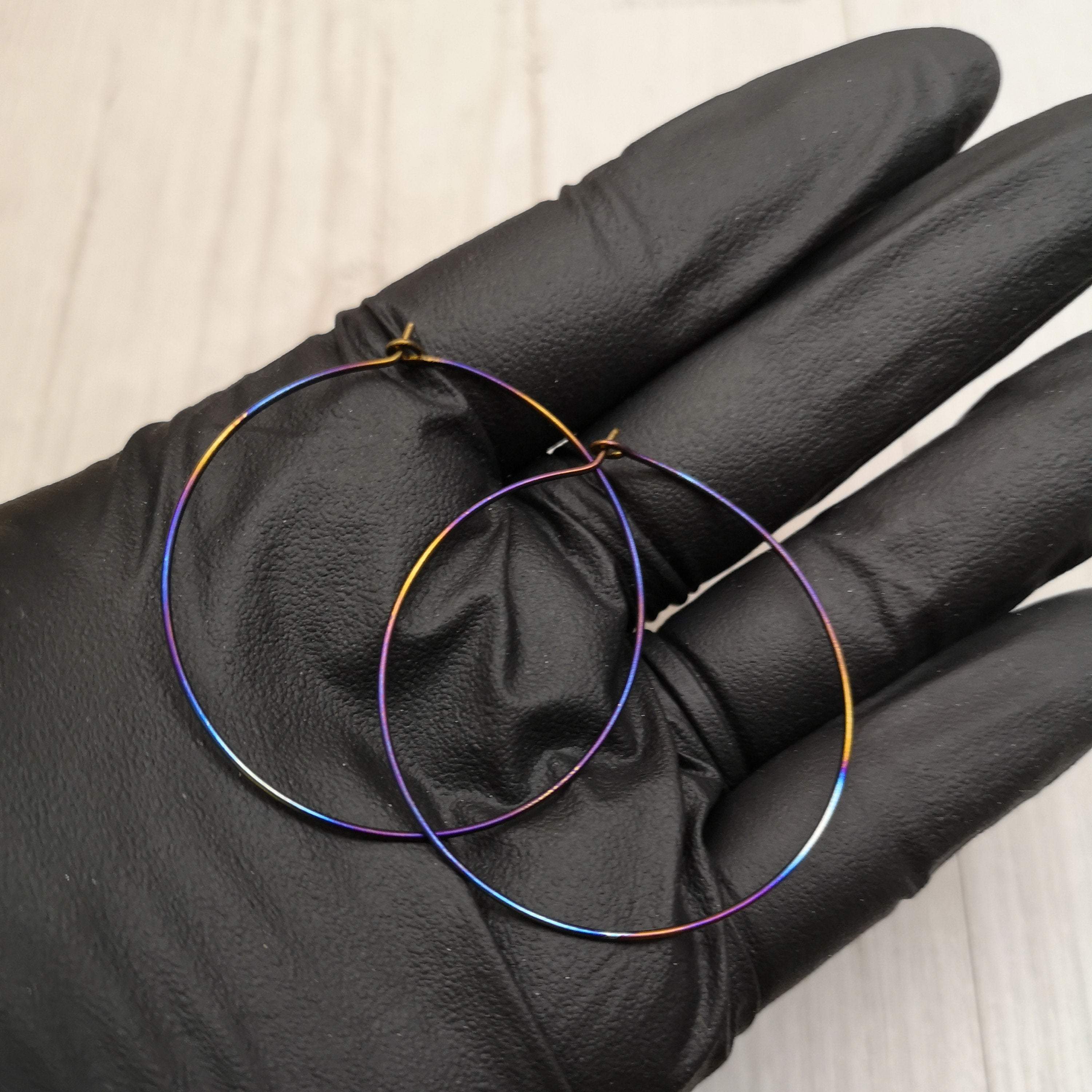 1.6 inch titanium anodised hoops - Madebyjenwren