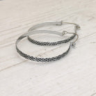 Lightweight hoop earrings - Titanium earwires - Boho hand hammered - Rustic diamond stamped unique hoops - Hypoallergenic - Madebyjenwren