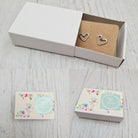 Small anodised Titanium heart stud earrings - Madebyjenwren