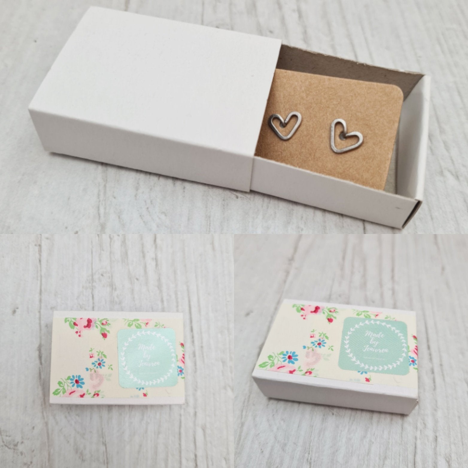 Titanium anodised heart stud earrings - Madebyjenwren