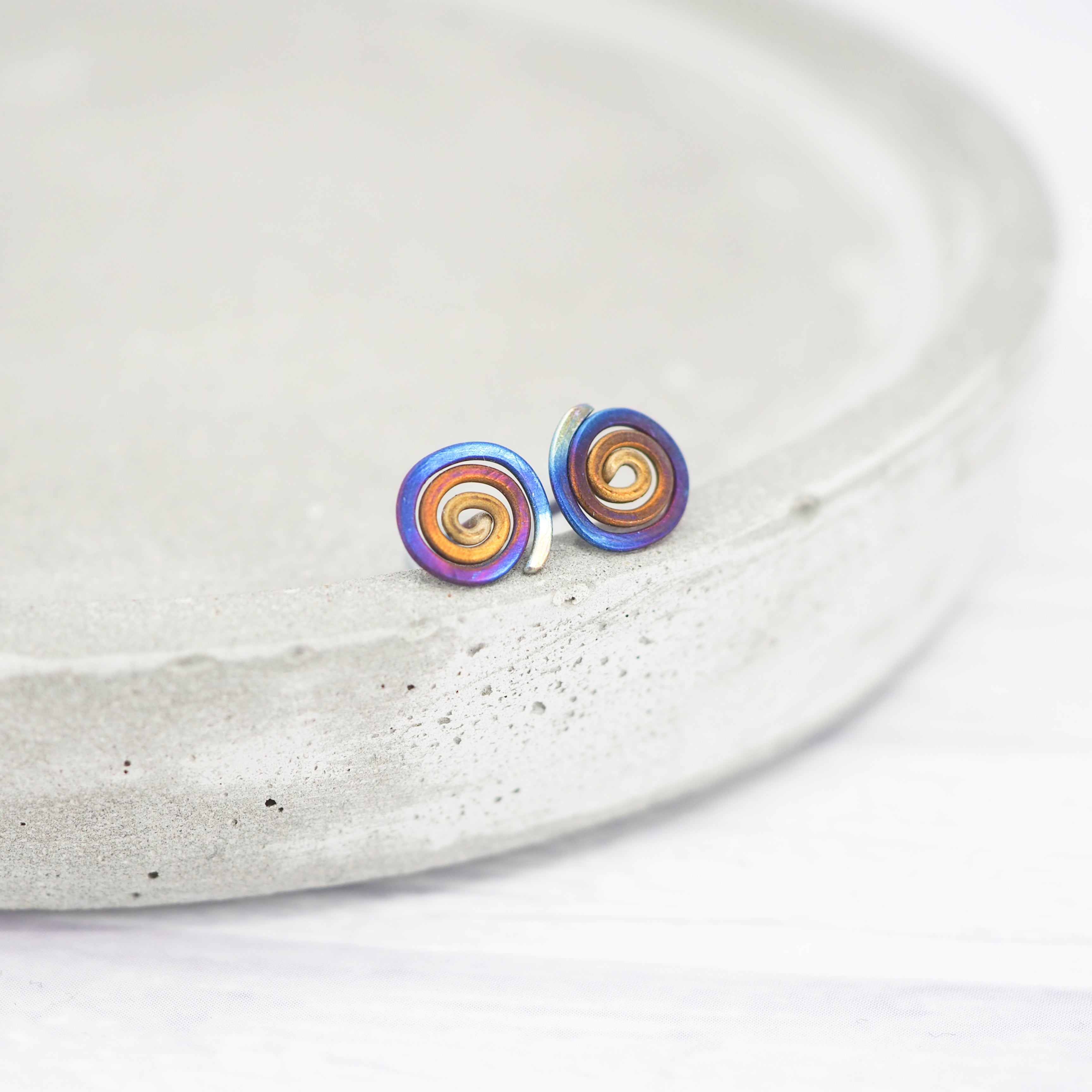 Spiral stud clearance earrings